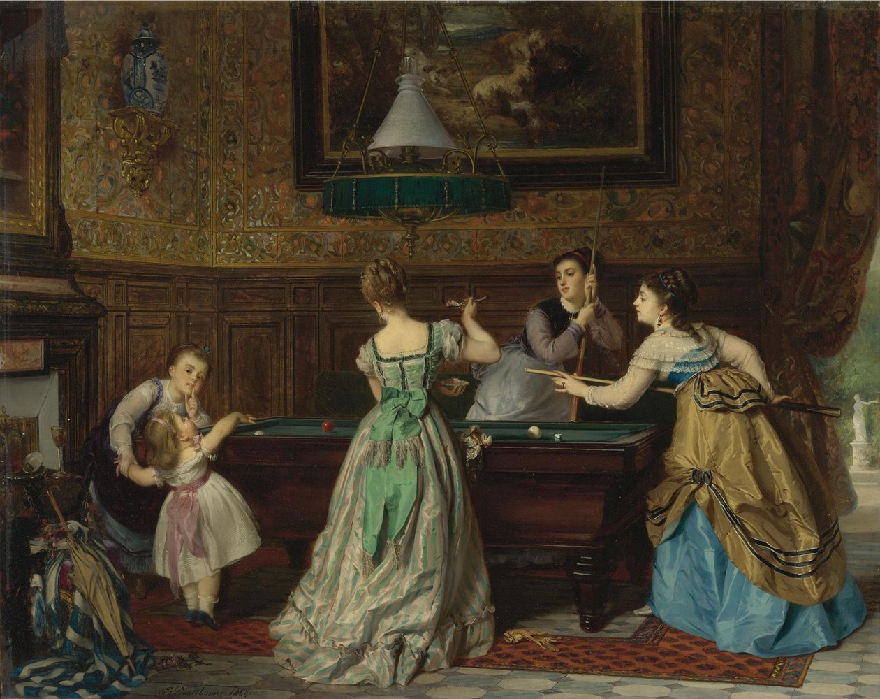 Dames die Biljarten door Charles Edouard Boutibonne