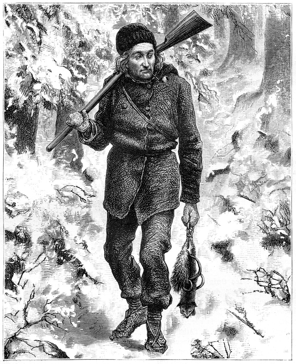 Canadese valstrikjager door Charles Edouard Delort