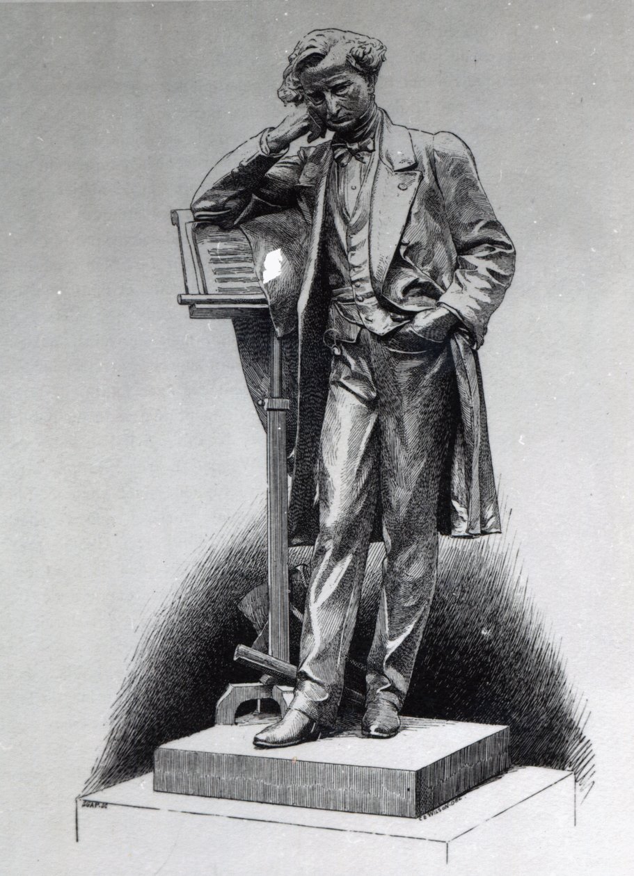 Hector Berlioz, naar het standbeeld van Alfred Lenoir in Square Vintimille, Parijs, 1886 door Charles Edward Wilson