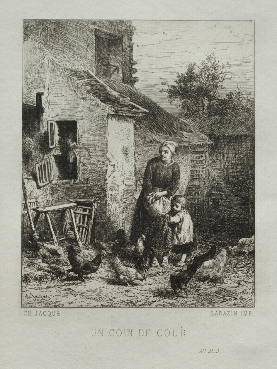 Een Hoek van de Tuin door Charles Emile Jacque