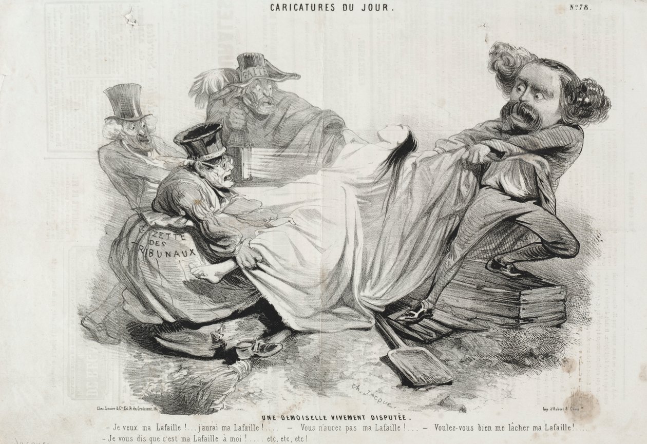 Een Intens Betwiste Jonge Vrouw door Charles Emile Jacque