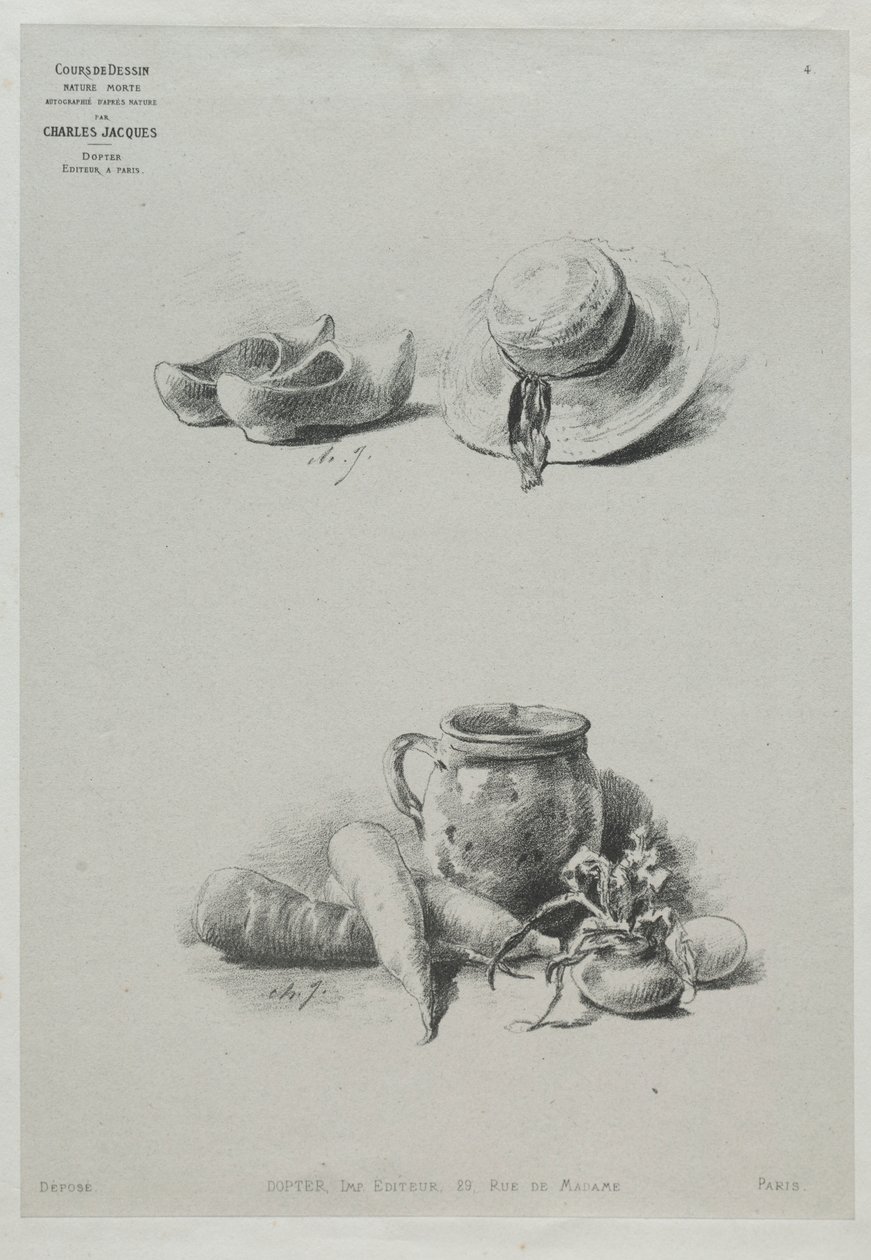 Cursus in Tekenen: Nr. 4 - Stilleven door Charles Emile Jacque