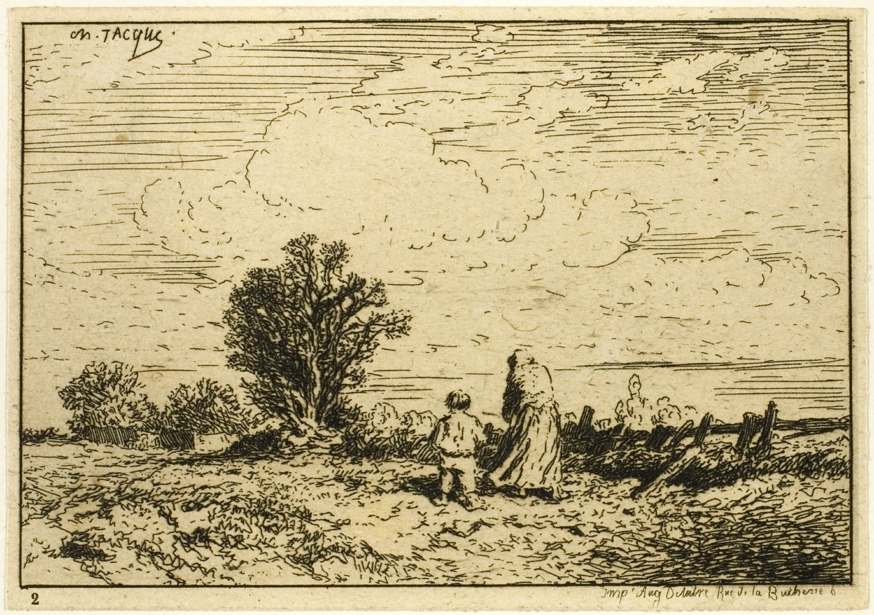Het Veld Oversteken door Charles Emile Jacque