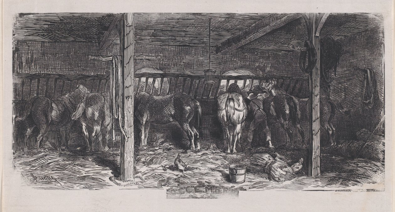 December uit Album van Rustieke Onderwerpen door Charles Emile Jacque