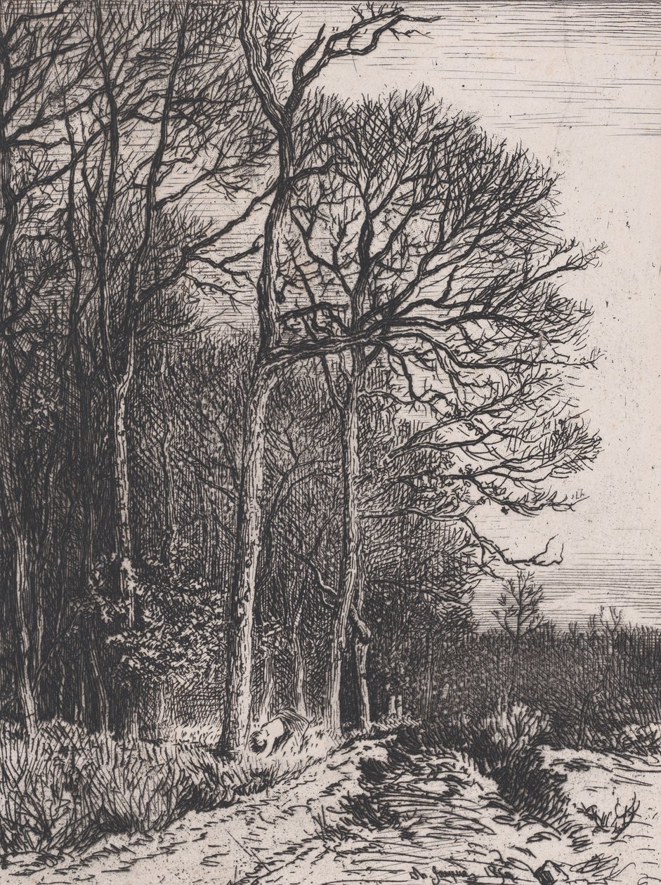 Bosrand, 1846 door Charles Emile Jacque