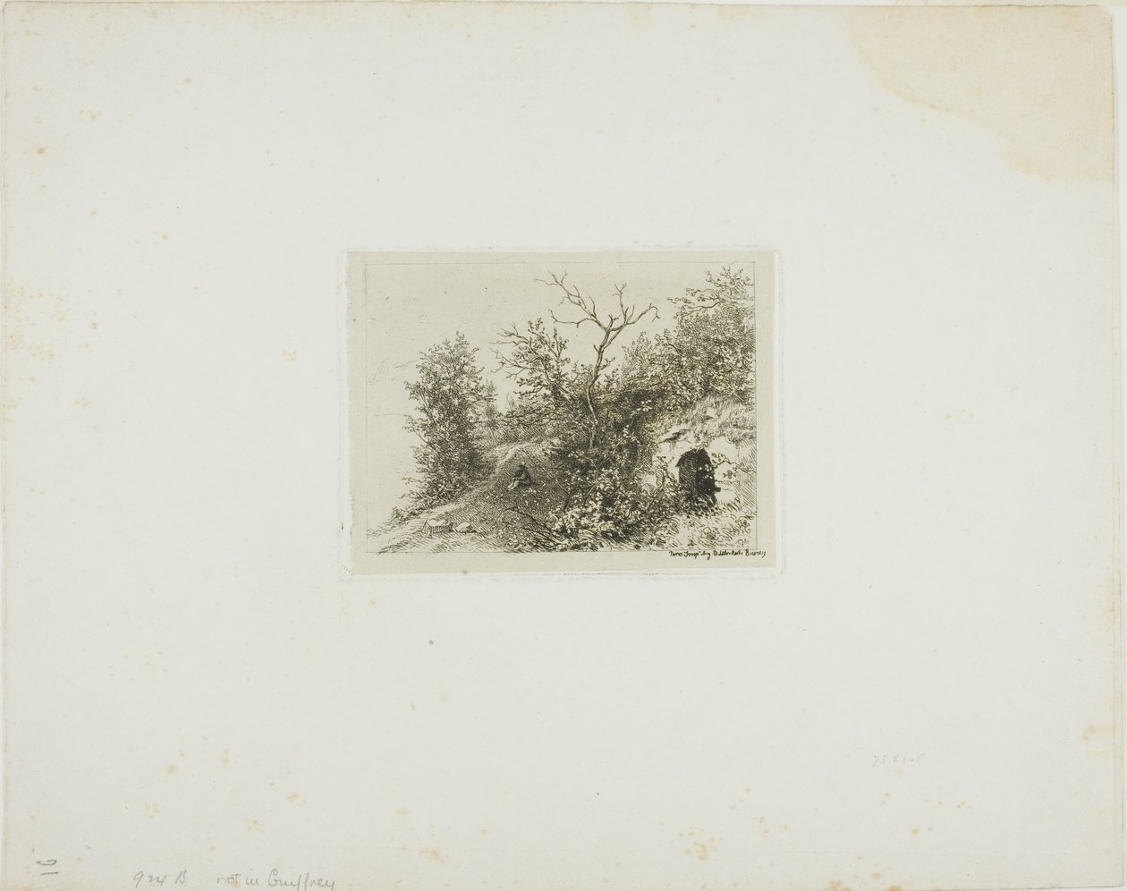 Man zittend op een heuvel door Charles Emile Jacque