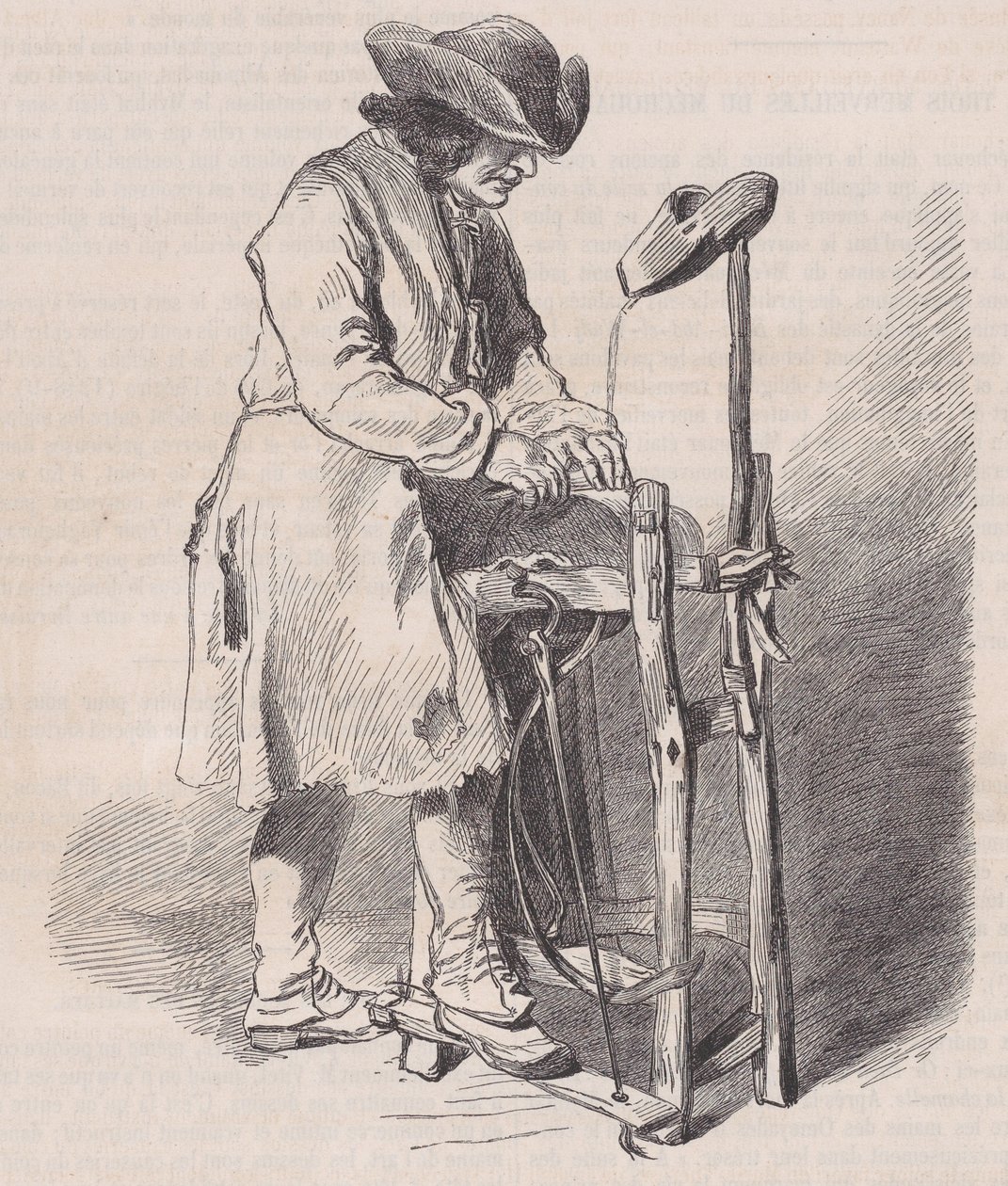 Musée du Louvre, collectie van tekeningen, Le Remouleur, door Watteau, uit Magasin Pitto..., ca. 1852 door Charles Emile Jacque