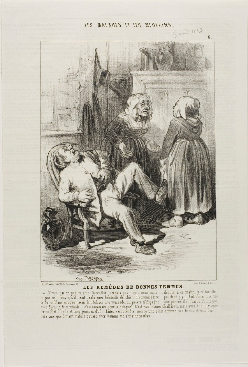 Geneesmiddelen voor oude vrouwen (plaat 6) door Charles Emile Jacque