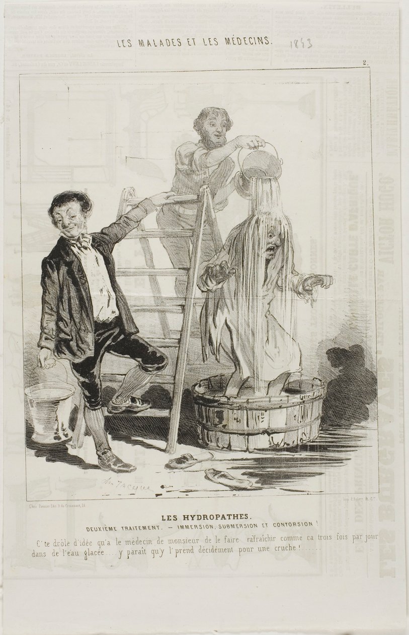 De Hydropaten: Tweede behandeling (plaat 2) door Charles Emile Jacque
