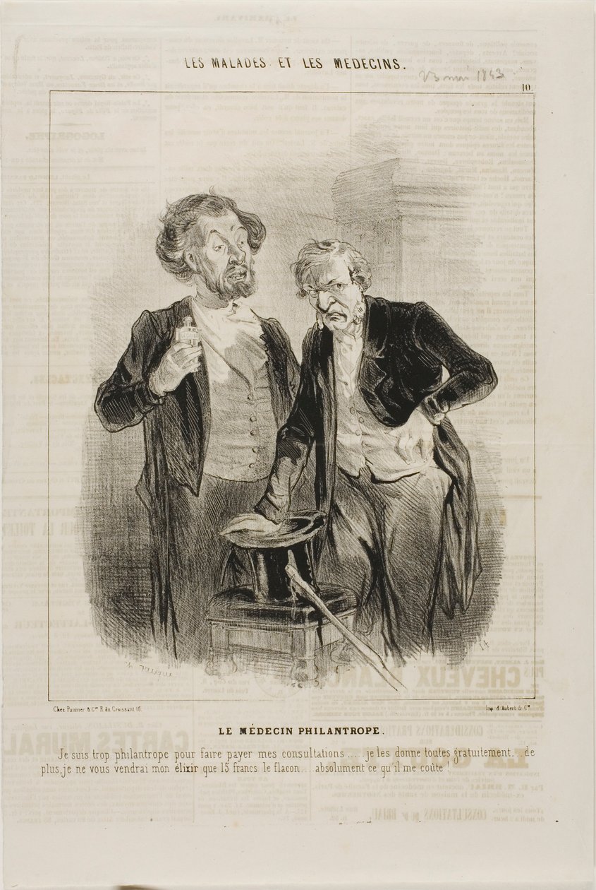 De filantropische dokter (plaat 10) door Charles Emile Jacque