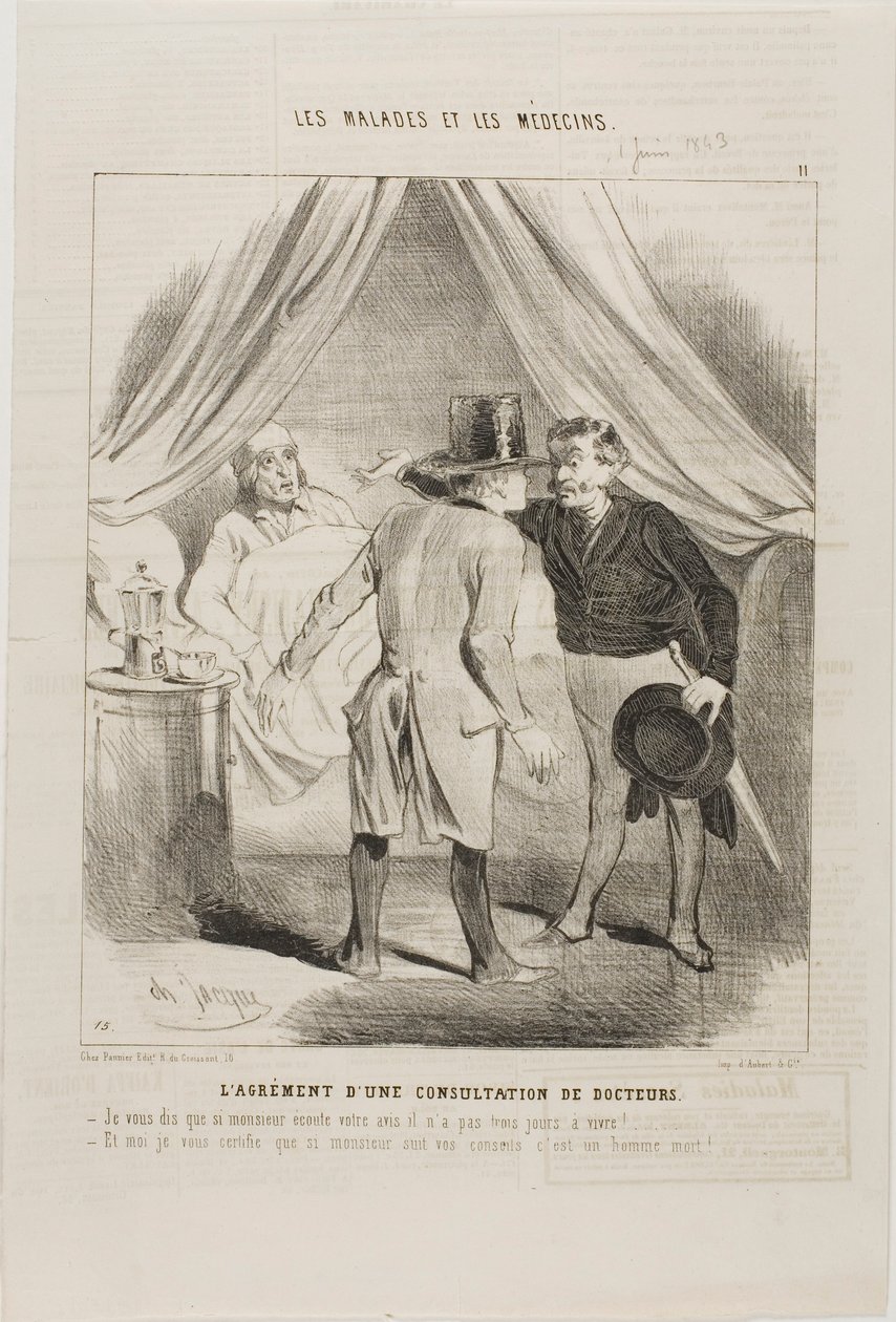 Het plezier van een doktersconsult (plaat 11) door Charles Emile Jacque
