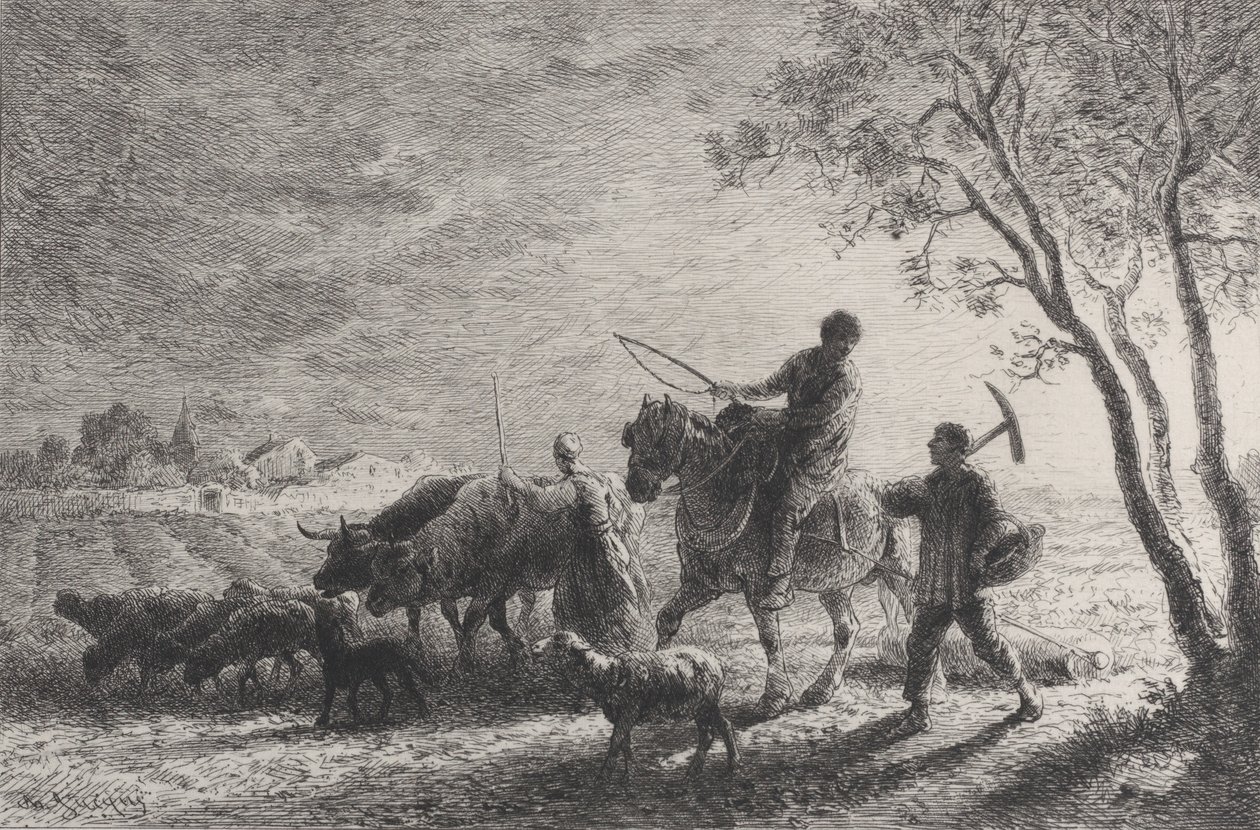 De terugkeer van de velden door Charles Emile Jacque