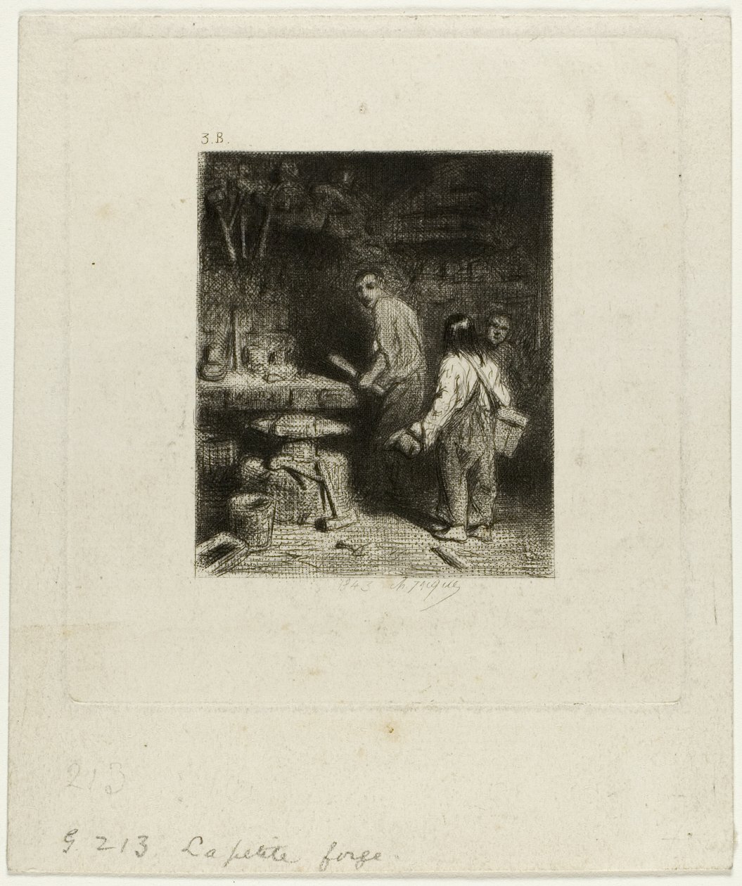 De Kleine Smederij door Charles Emile Jacque