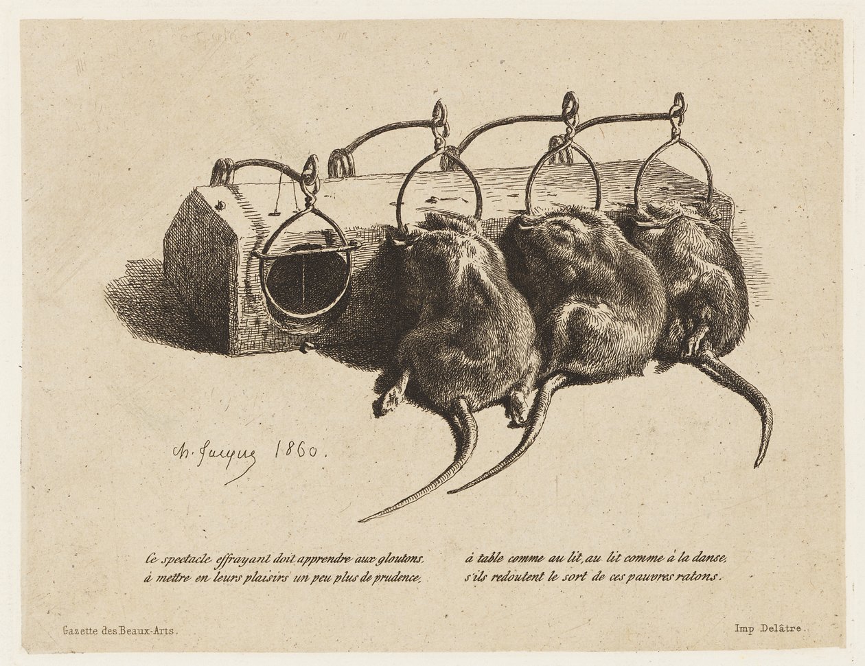 De muizenval door Charles Emile Jacque