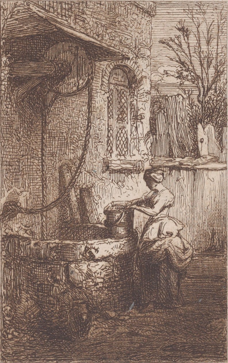 Vrouw bij een Put door Charles Emile Jacque