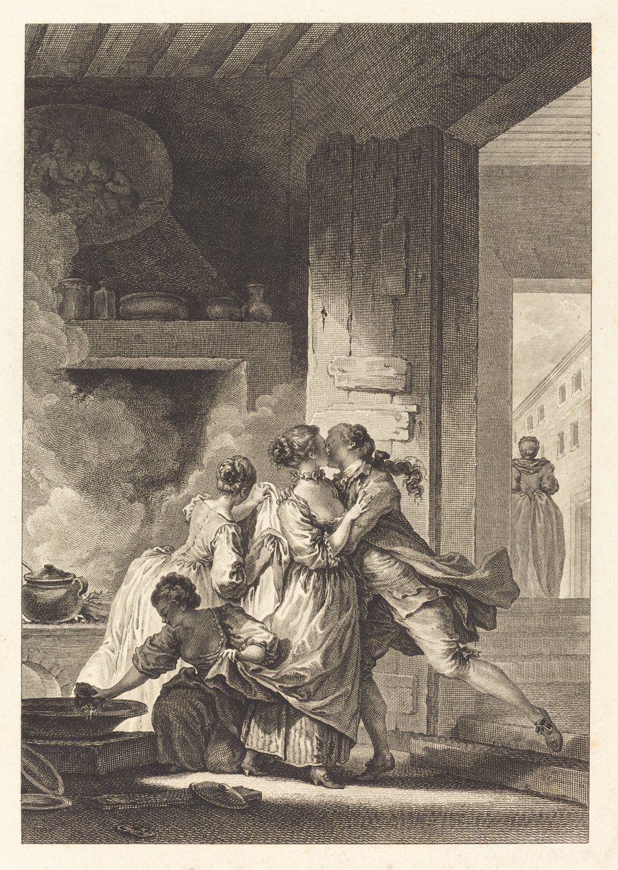Men bedenkt nooit alles door Charles Emmanuel Patas after Jean Honoré Fragonard