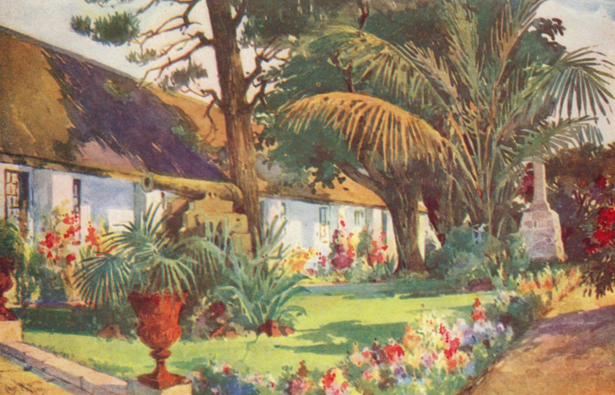 Het oude fort van Durban (kleurenlitho) door Charles Ernest Peers