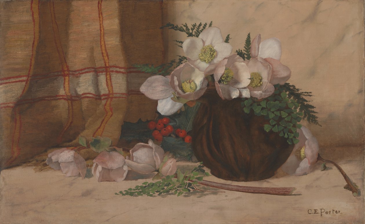 Stilleven met rozen, ca.1885-87 (olieverf op linnen) door Charles Ethan Porter