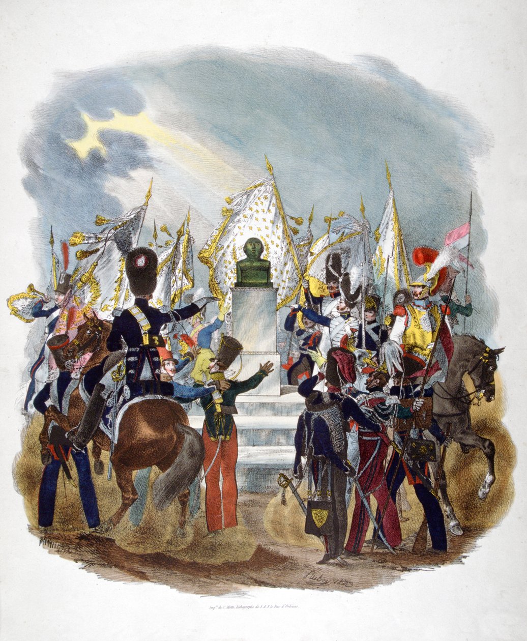 Verschillende Franse legeruniformen en regimenten, 1823 door Charles Etienne Pierre Motte