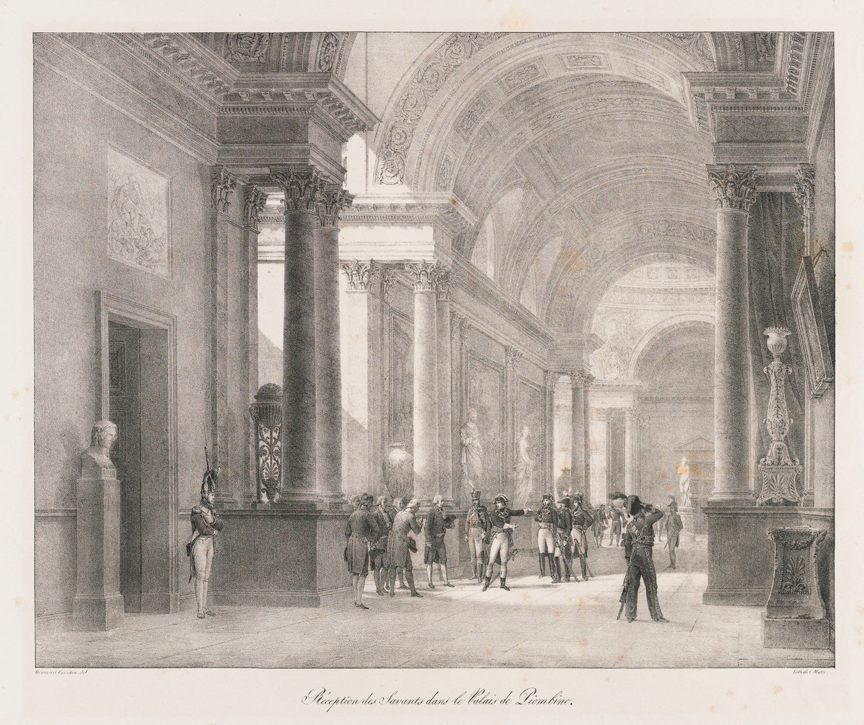 Binnenkomst in Berlijn, begin 19e eeuw (litho) door Charles Etienne Pierre Motte