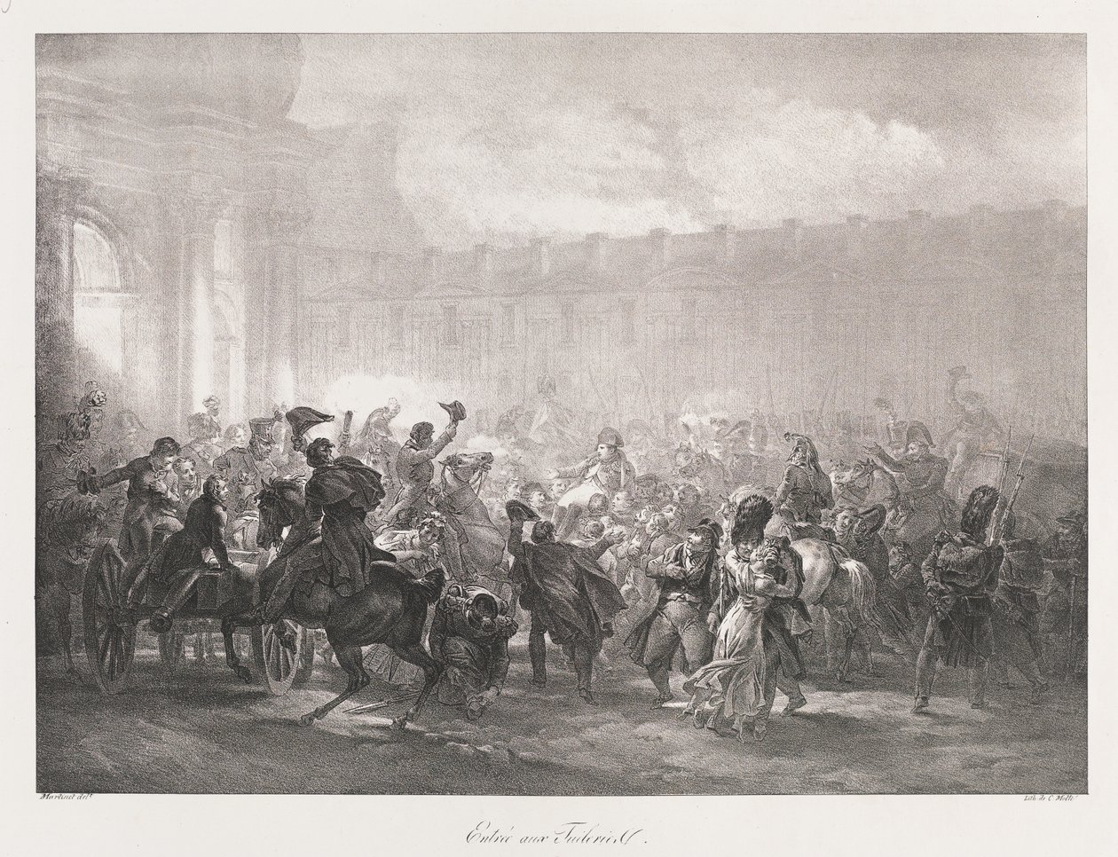 Intocht van de Tuilerieën, begin 19e eeuw door Charles Etienne Pierre Motte