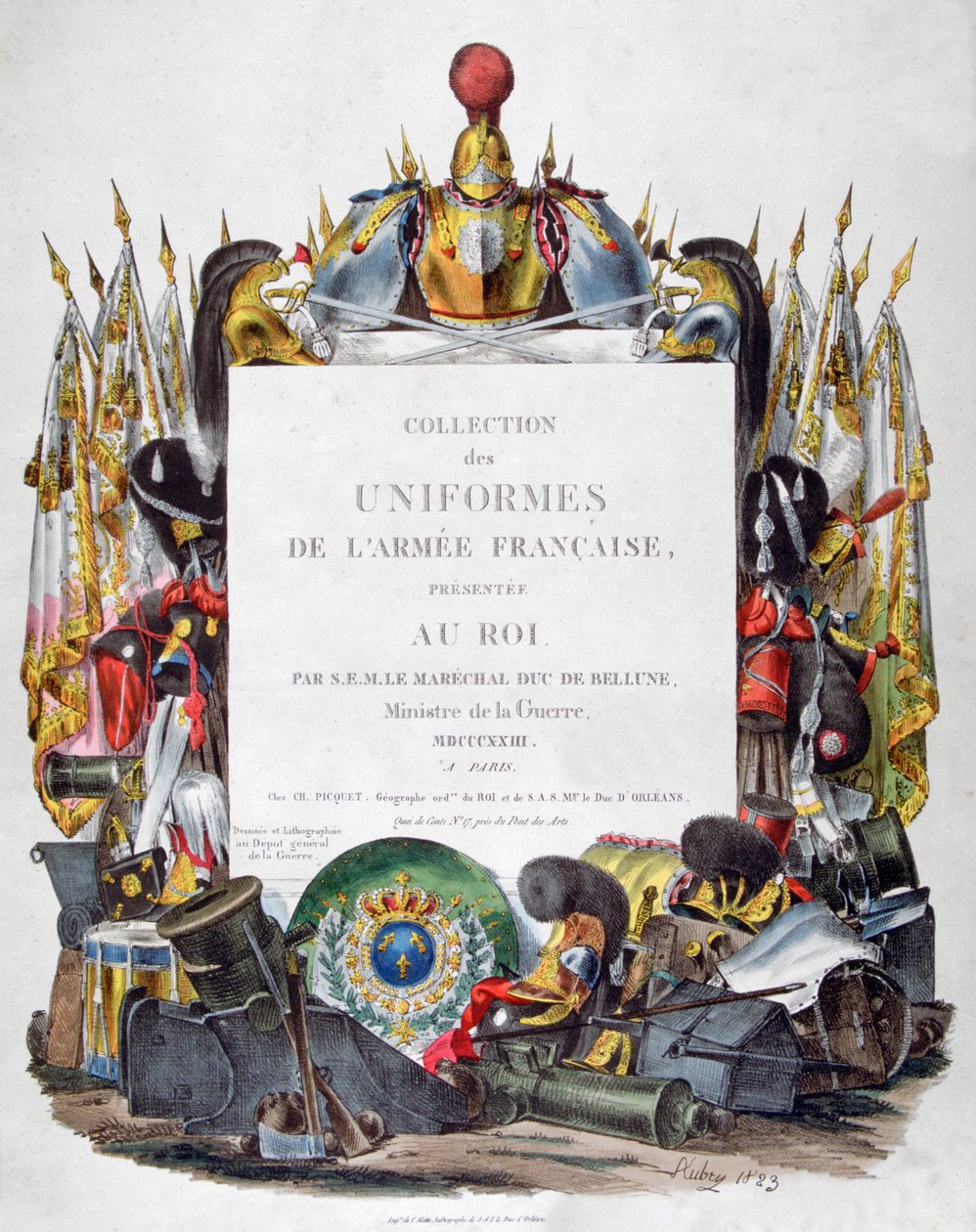 Frontispice van Collection des Uniformes de L