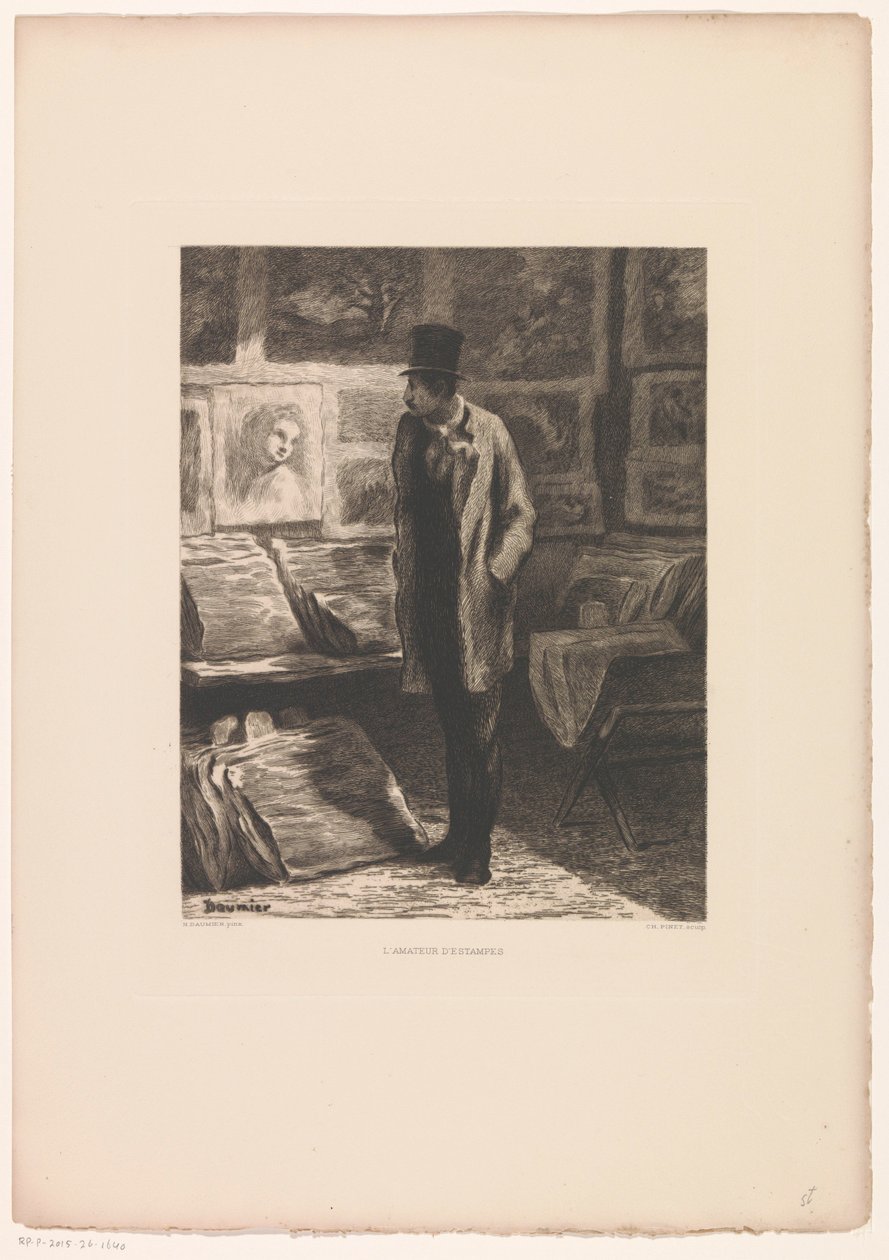 Verzamelaar van prenten door Charles F. Pinet