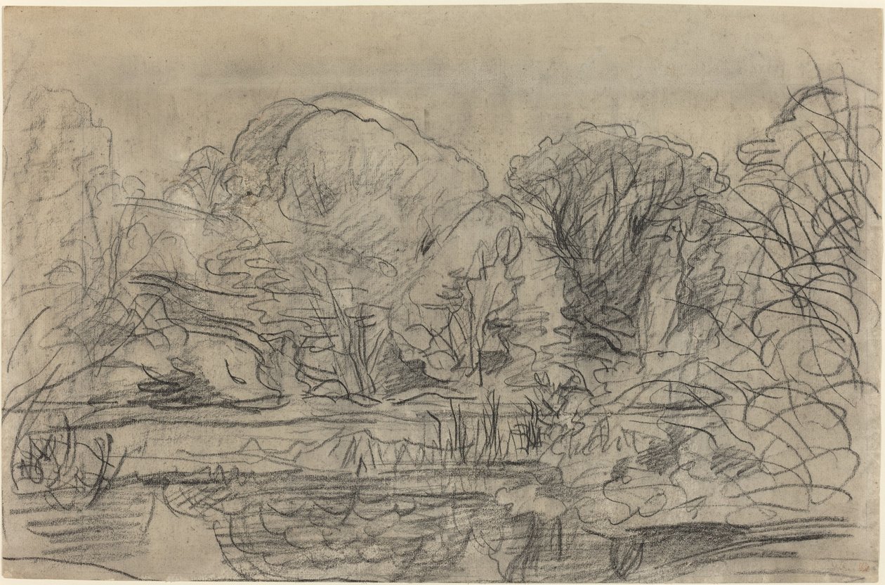 Een Bosvijver door Charles Francois Daubigny