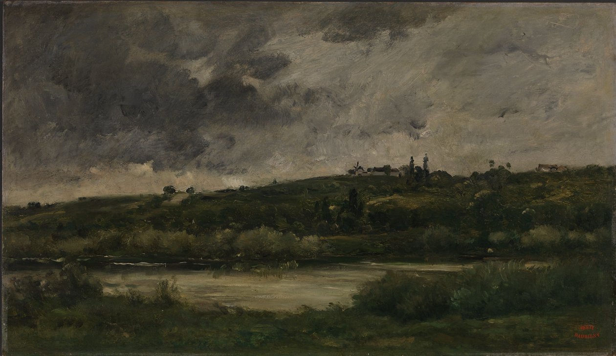 Rivierlandschap door Charles Francois Daubigny