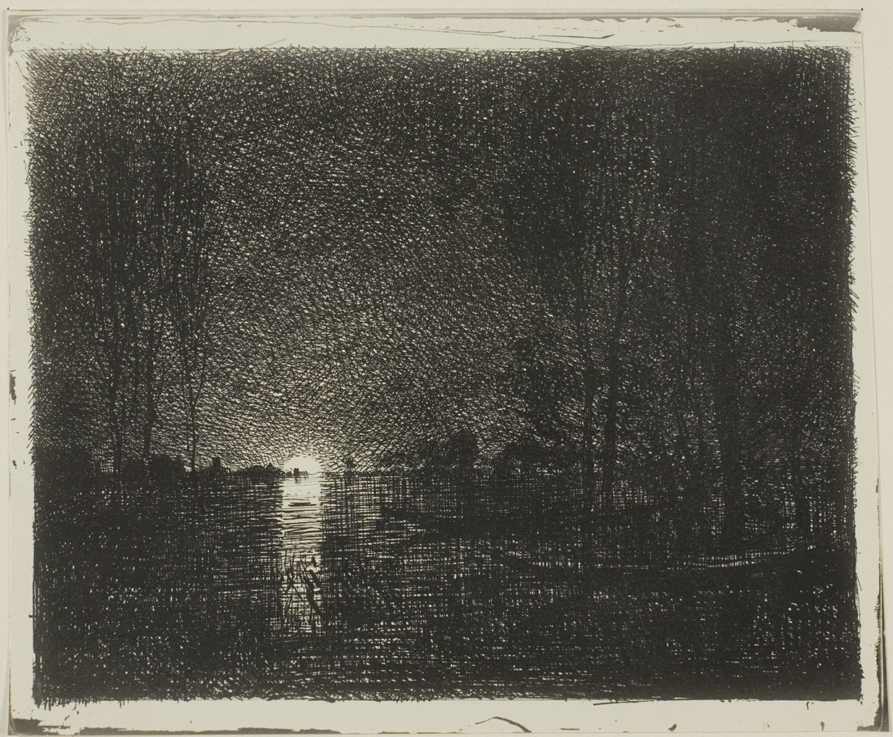 Nacht effect door Charles Francois Daubigny
