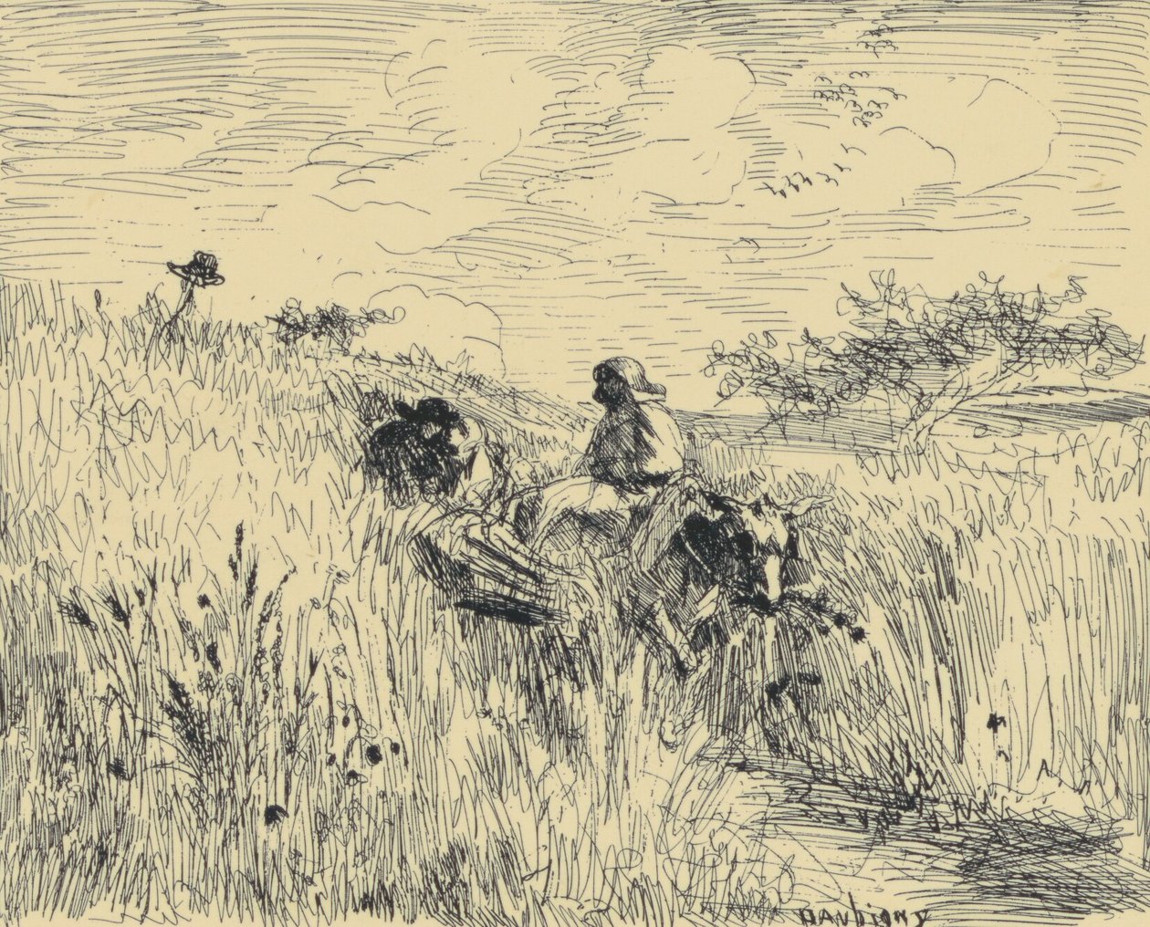 Wandeling door de lucht door Charles Francois Daubigny