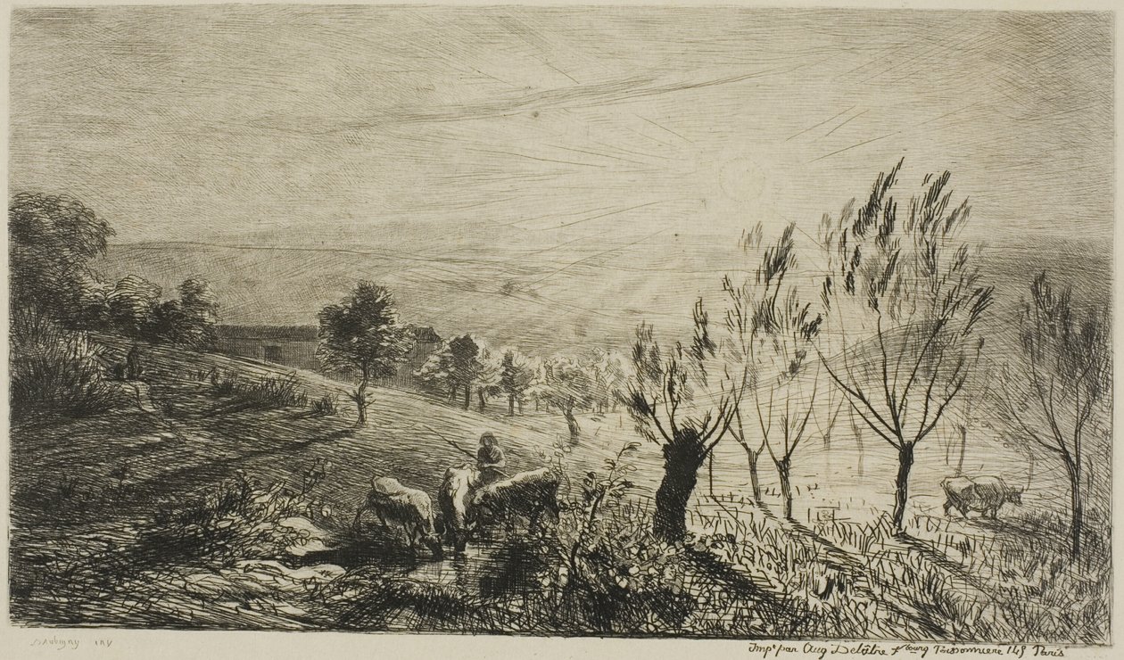 Zonsopgang door Charles Francois Daubigny