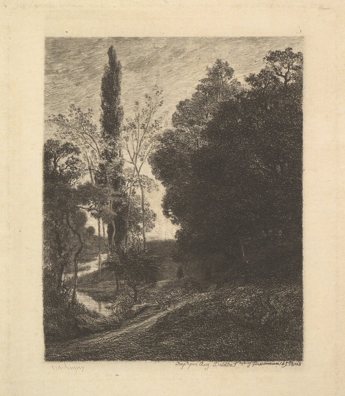 De oevers van Cousin, ca. 1850 door Charles Francois Daubigny
