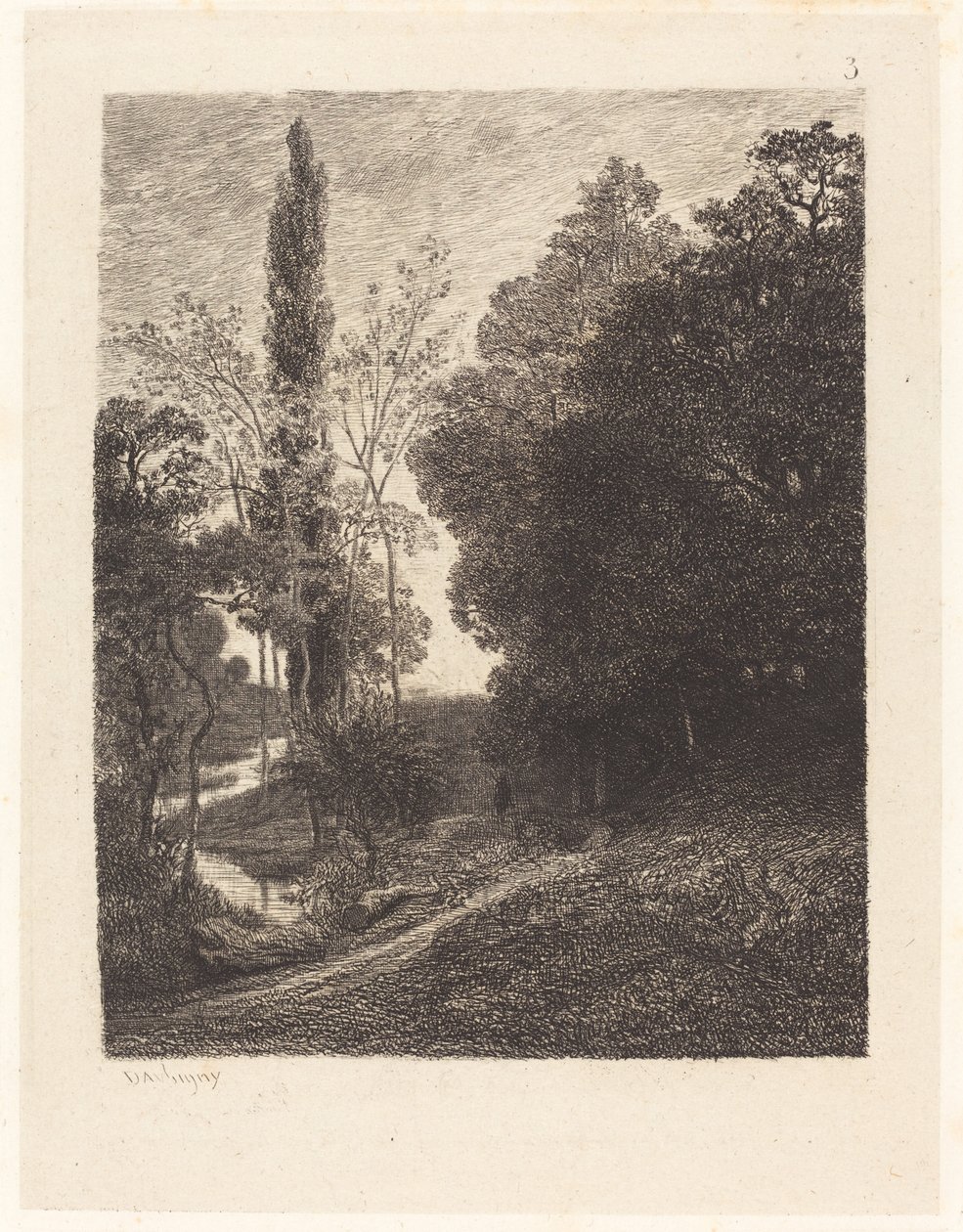 De oevers van de Cousin door Charles Francois Daubigny