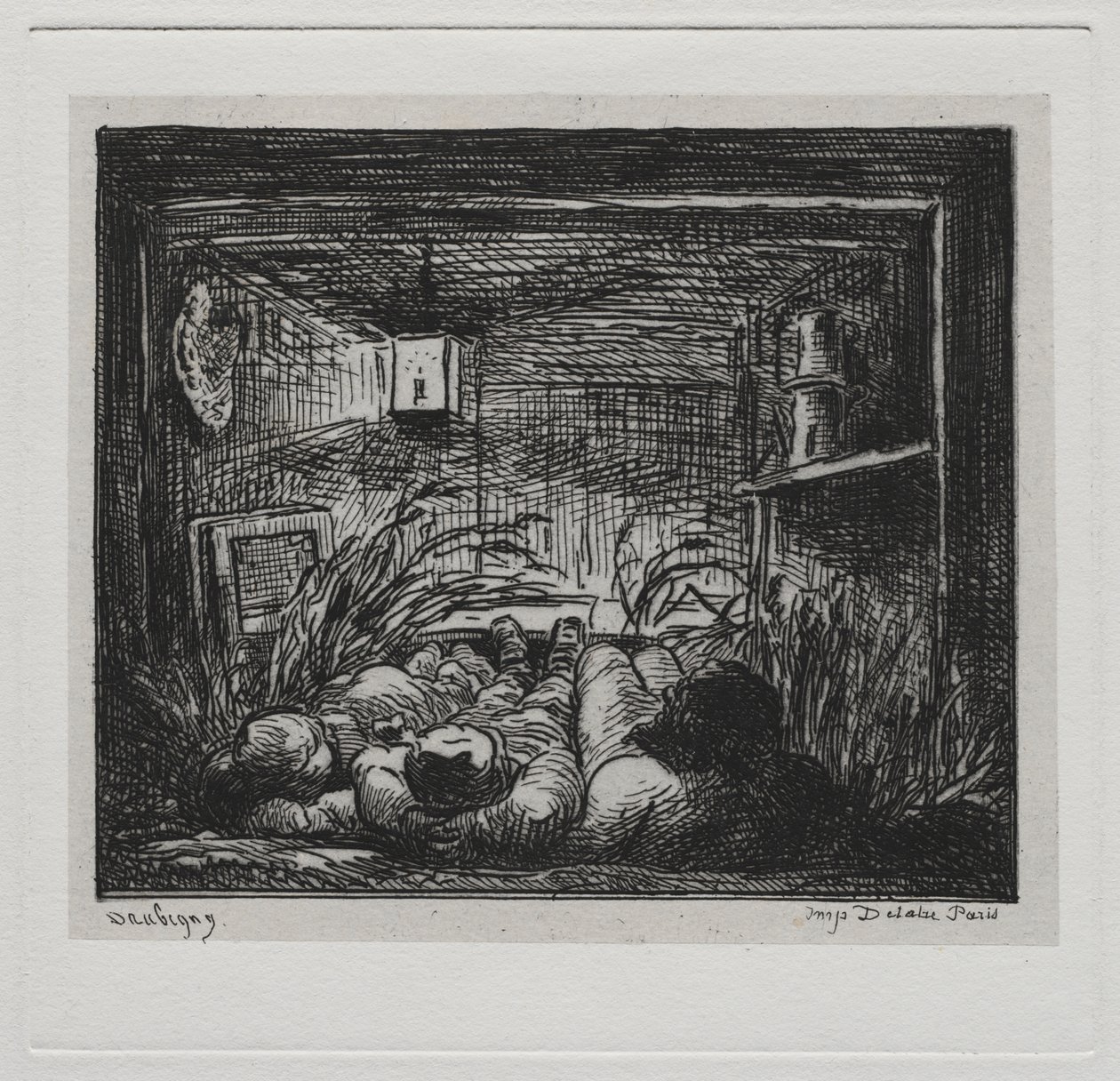 De Boottocht: Slapen aan Boord van de "Botin" (Nacht op de Boot) door Charles Francois Daubigny