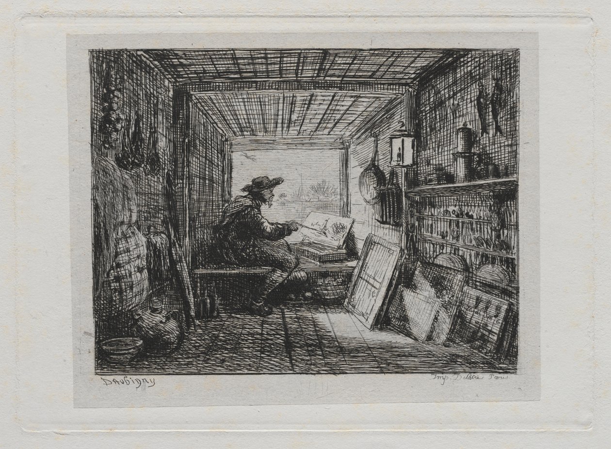 De Boottocht: De Studio op de Boot door Charles Francois Daubigny
