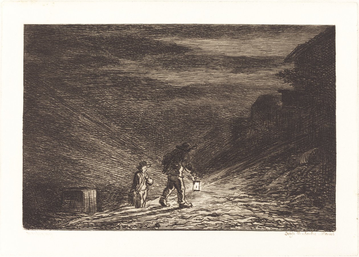 De Zoektocht naar een Herberg door Charles Francois Daubigny