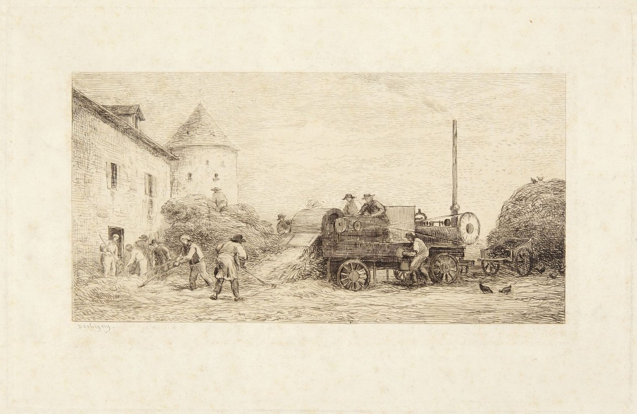 De dorsmachine door Charles Francois Daubigny