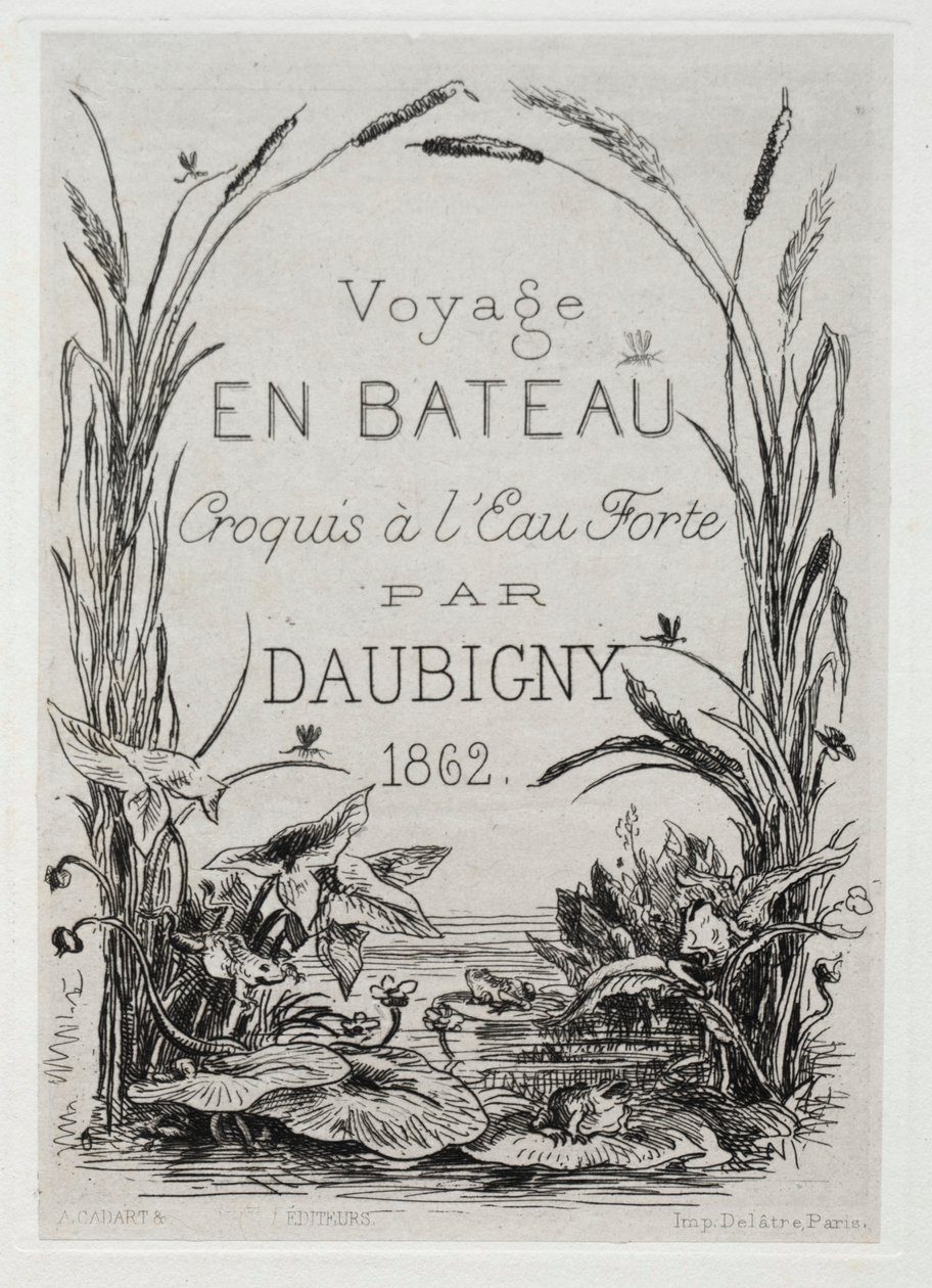 Titel Frontispice voor het Album: De Boottocht door Charles Francois Daubigny