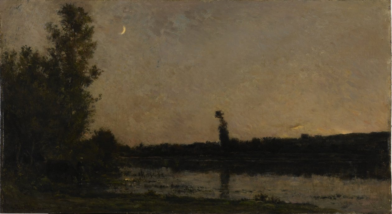 Schemering door Charles Francois Daubigny
