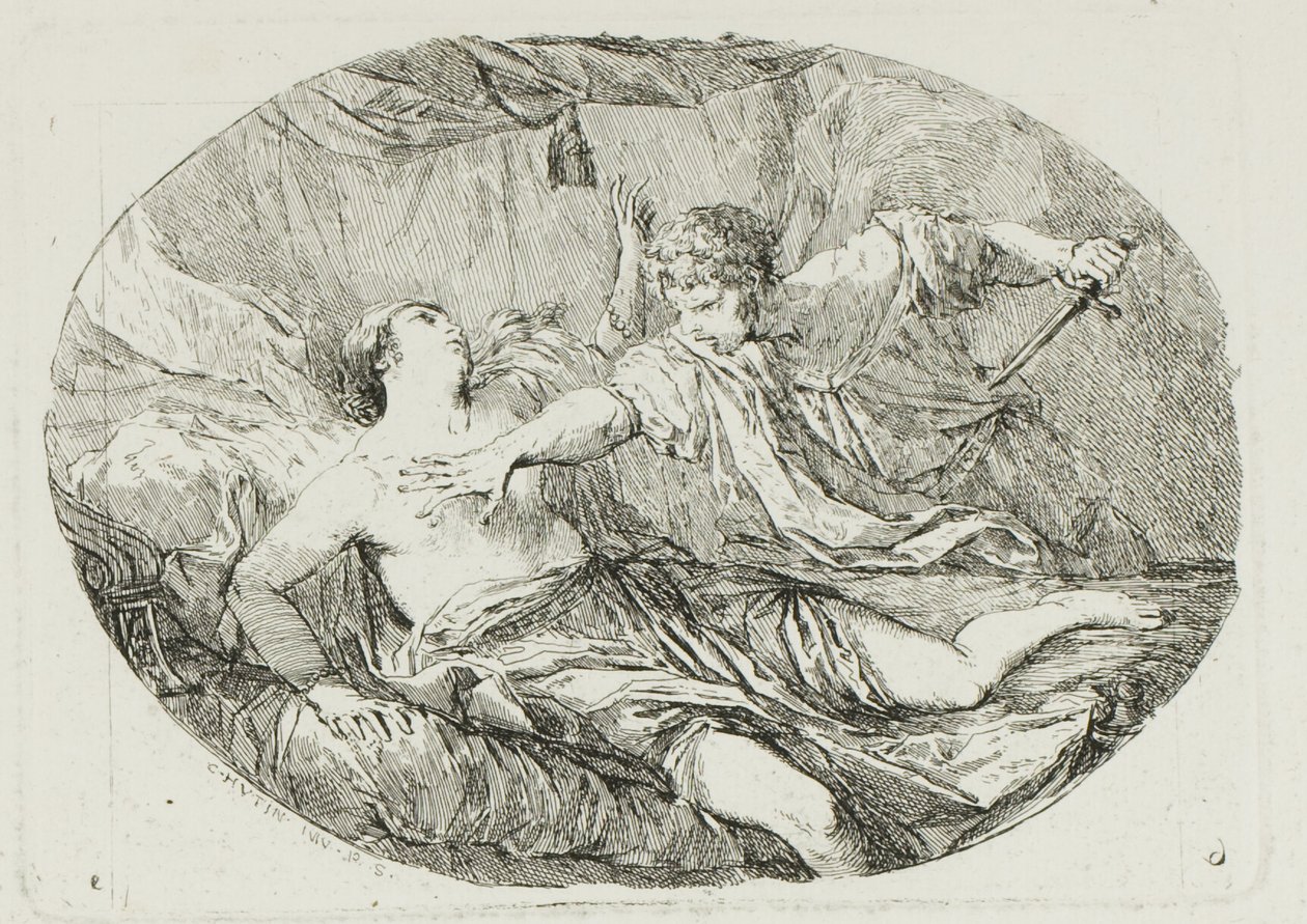 Tarquin en Lucretia door Charles Francois Hutin