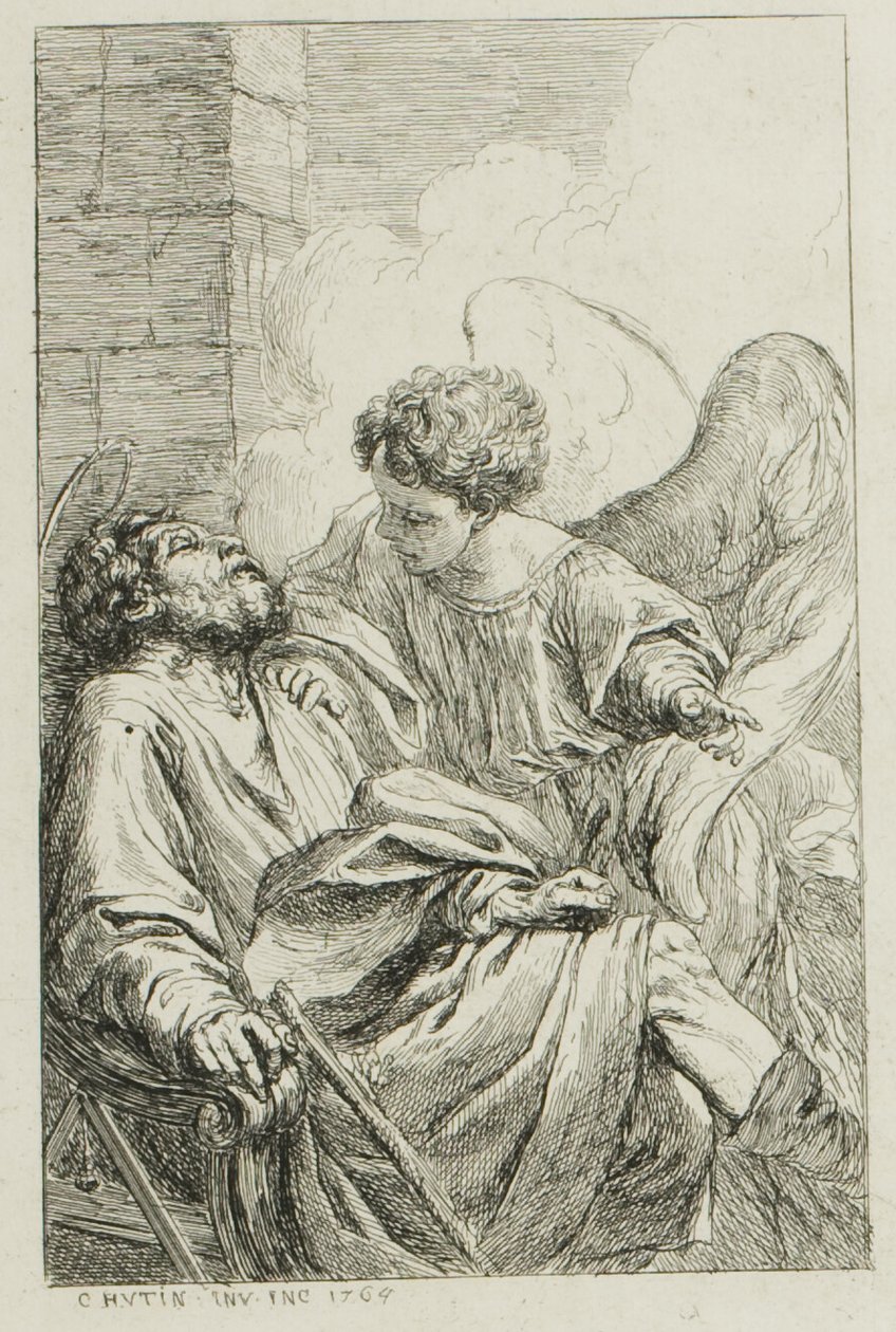 Het visioen van St. Jozef in Egypte door Charles Francois Hutin