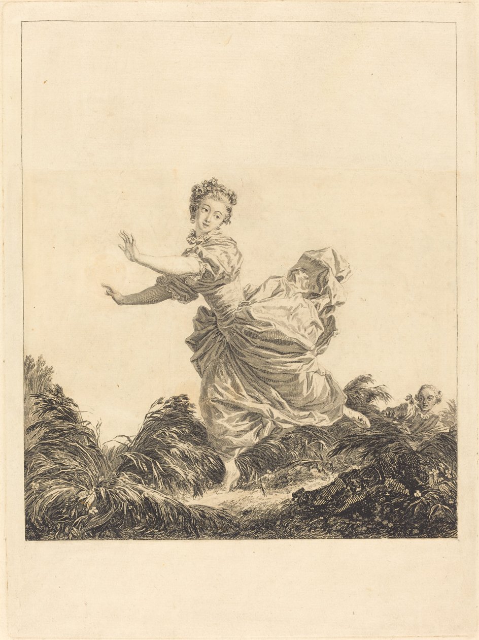 De Opzettelijke Vlucht door Charles François Adrien Macret after Jean Honoré Fragonard