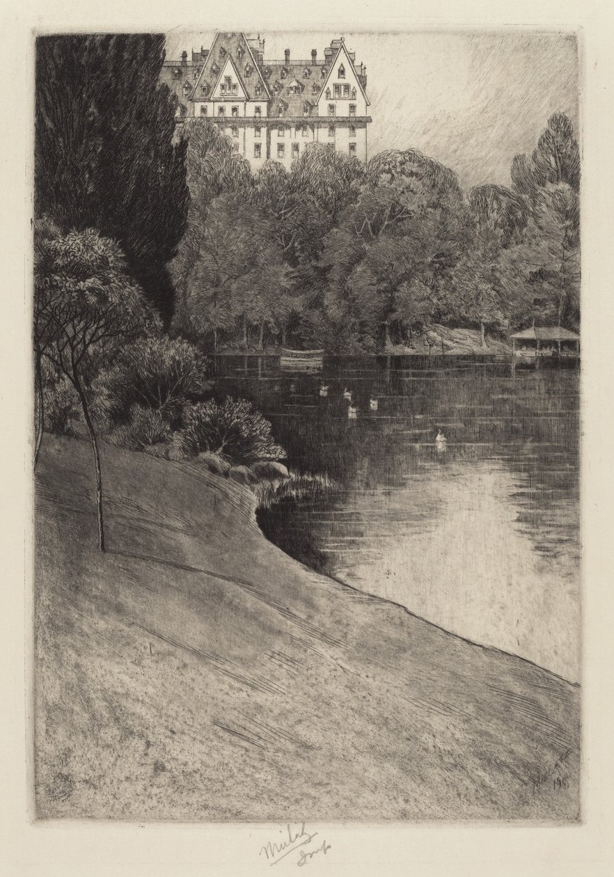 Stuk van Central Park, waarschijnlijk 1918 door Charles Frederick William Mielatz