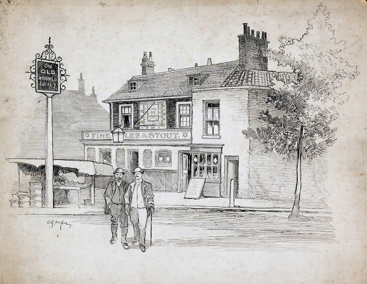 Old Windmill Public House, 214-214 Chiswick High Road, Turnham Green door Charles George Harper