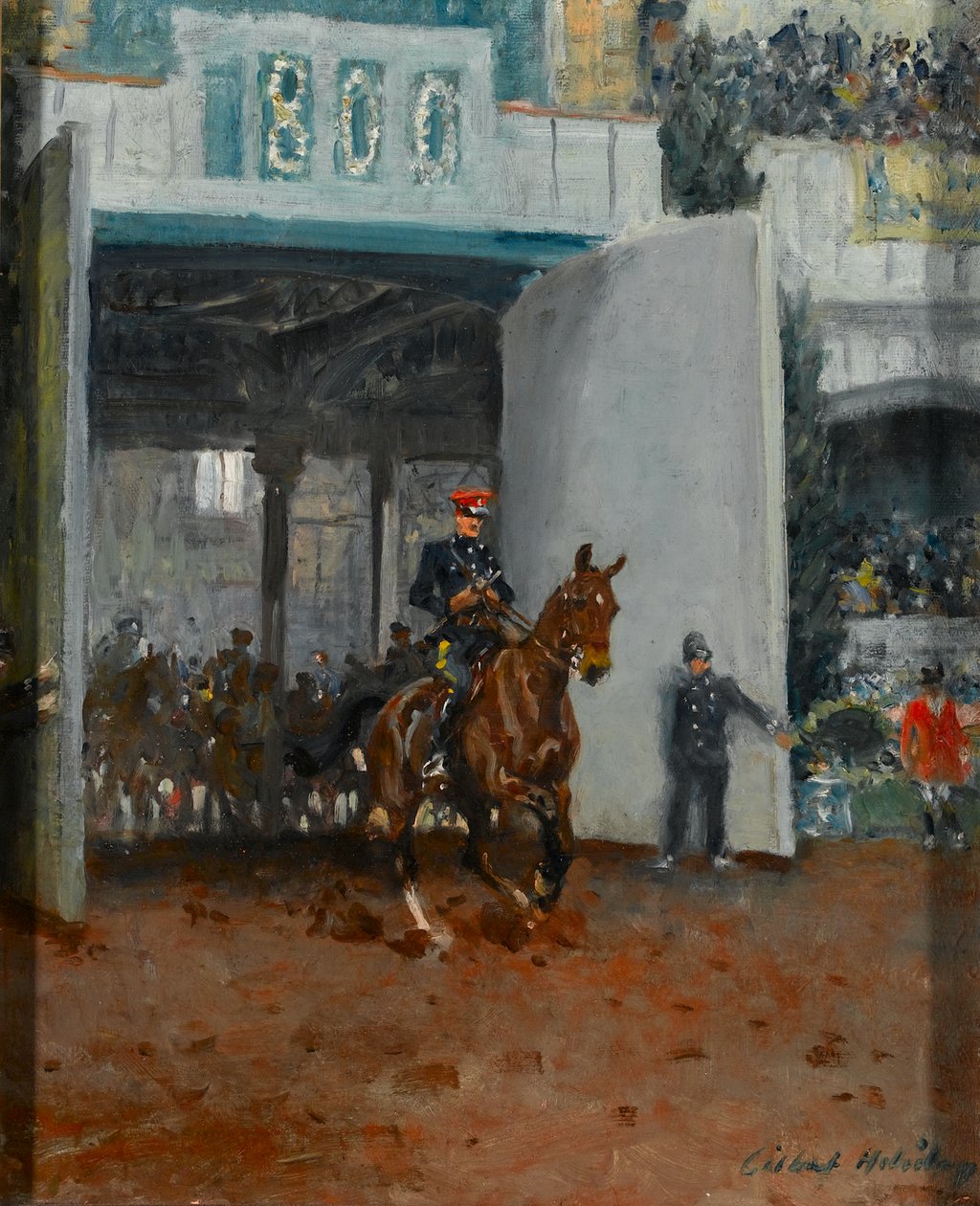 Het begin van het Koninklijk Toernooi in Olympia door Charles Gilbert Holiday