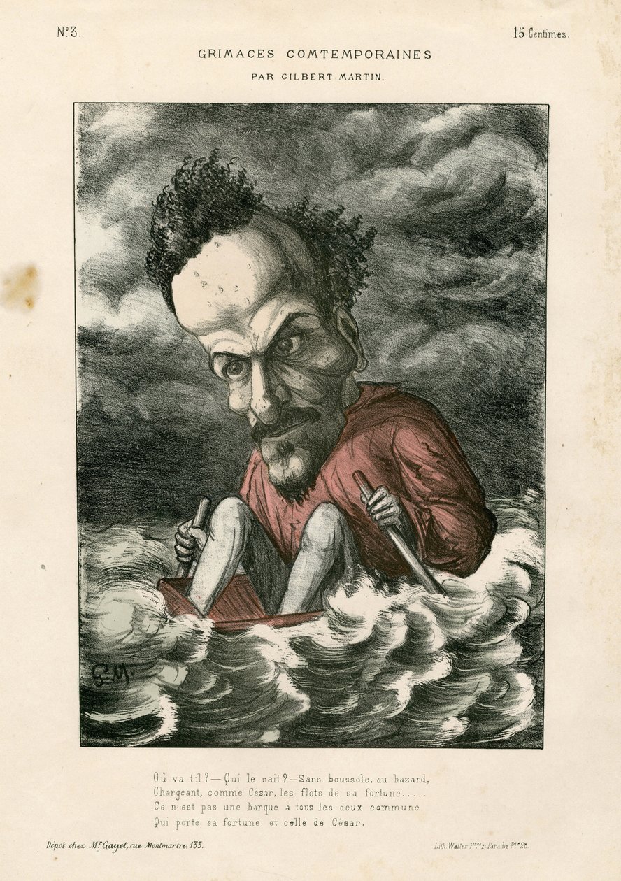 Hedendaagse Grimassen - Illustratie door Charles Gilbert-Martin (1839-1905): Rochefort Henri (1831-1913) - Zee door Charles Gilbert Martin