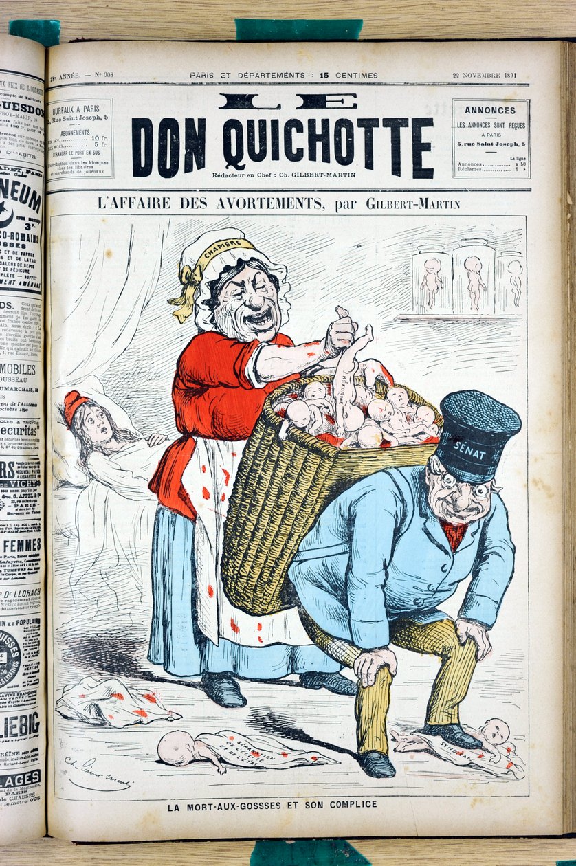 Omslag van Le Don Quixote, nummer 908, Satirique in kleuren door Charles Gilbert-Martin