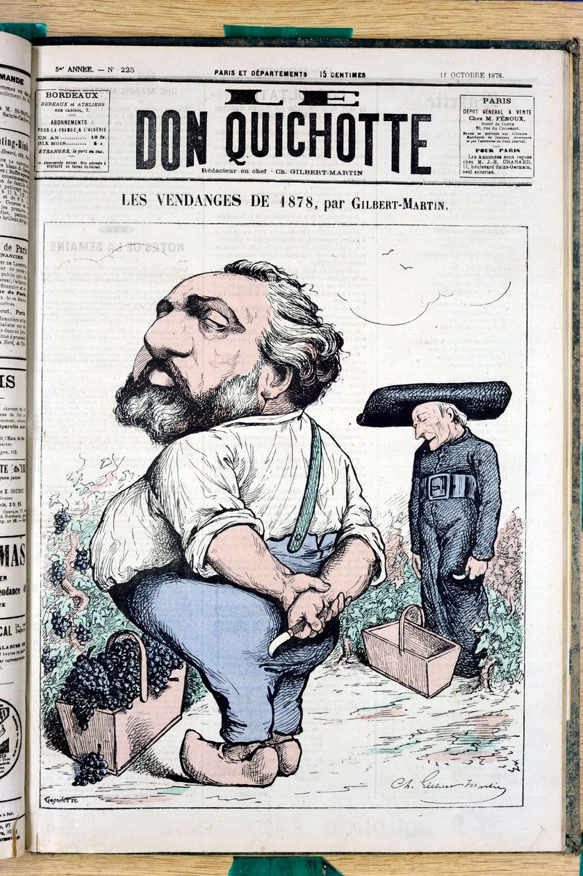 Omslag van The Don Quixote, nummer 225, Satirique en Colours door Charles Gilbert-Martin