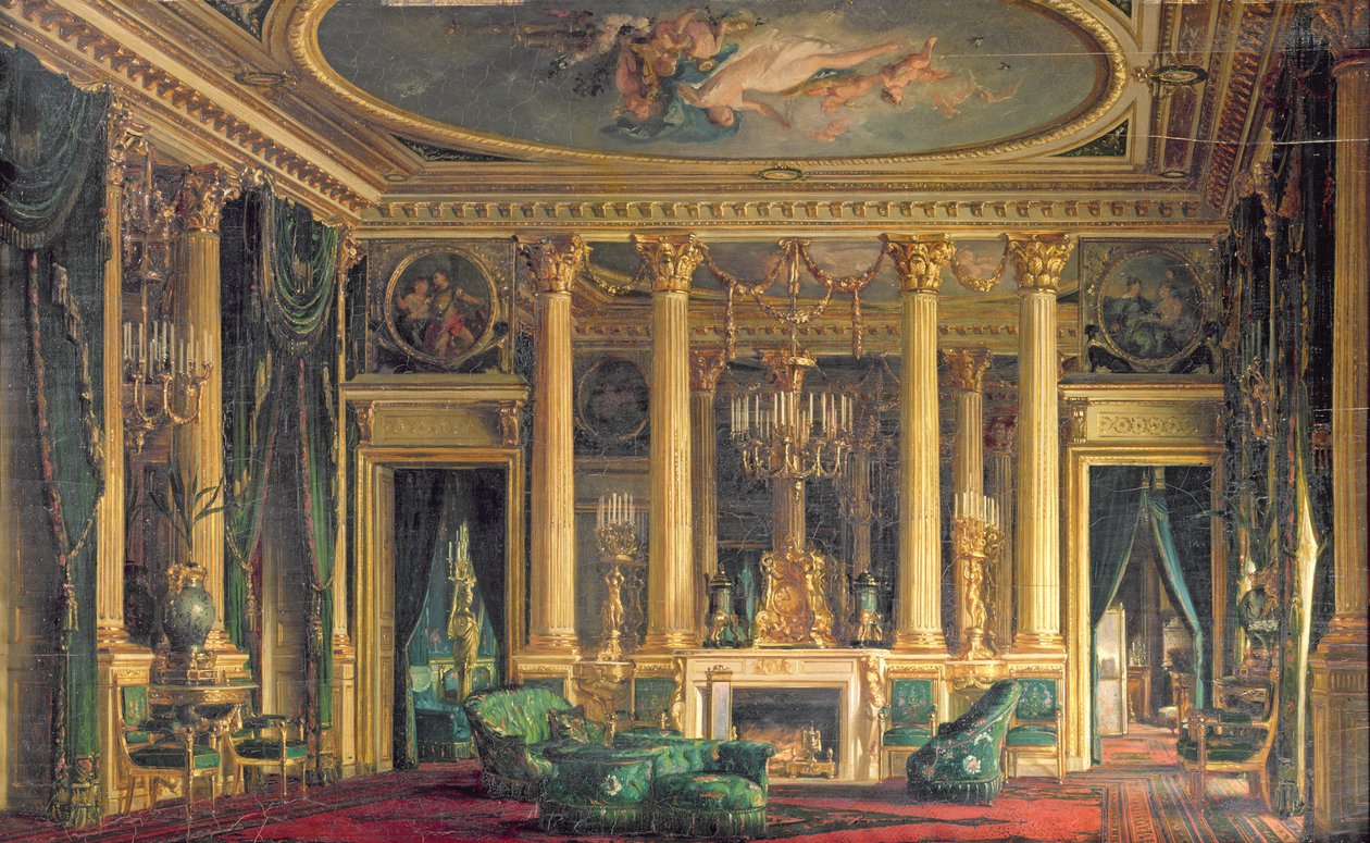 Een salon in het hotel van Monsieur Basile Parent, Place Vendome, Parijs, 1866 door Charles Giraud